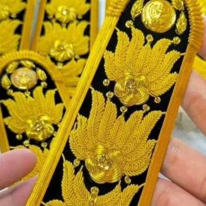Black & Gold Embroidered Ceremonial Shoulder Strap
