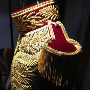 Red Velvet & Gold Embroidered Ceremonial Shoulder Epaulette